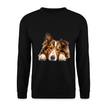 Collie - Unisex Pullover - Schwarz - Vorne - Alina (178cm) & Michal (187cm)