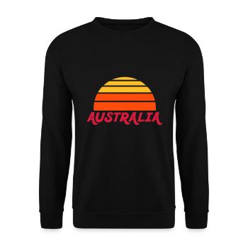 Australia (geteilte Halbsonne) - Unisex Pullover - Schwarz - Vorne - Alina (178cm) & Michal (187cm)