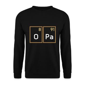 Opa (Sauerstoff, Palladium) - Unisex Pullover - Schwarz - Vorne - Alina (178cm) & Michal (187cm)