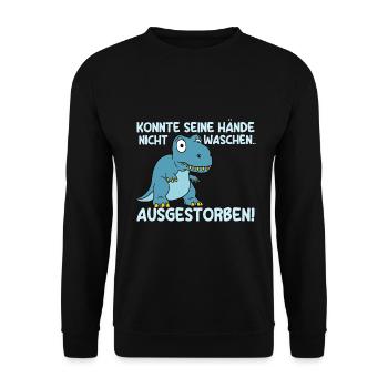 Konnte Seine Hände Nicht Waschen Ausgestorben - Unisex Pullover - Schwarz - Vorne - Alina (178cm) & Michal (187cm)