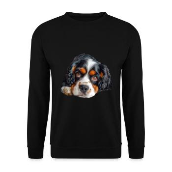 Cavalier King Charles - Unisex Sweatshirt - black - Front - Alina (178cm) & Michal (187cm)