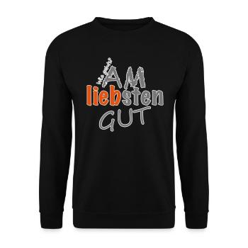 comment allez-vous - de préférence bon - Sweat-shirt Unisexe - noir - Devant - Alina (178cm) & Michal (187cm)