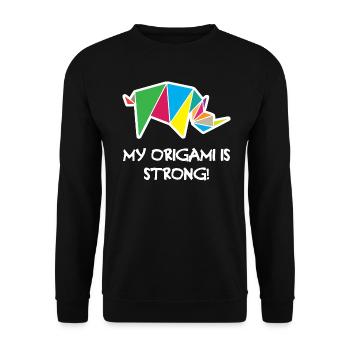 My Origami is Strong - Unisex Sweatshirt - black - Front - Alina (178cm) & Michal (187cm)