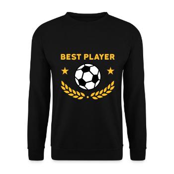 Best player (football, stars, laurel wreath) - Unisex Sweatshirt - black - Front - Alina (178cm) & Michal (187cm)