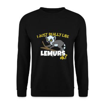 Lémurien - Sweat-shirt Unisexe - noir - Devant - Alina (178cm) & Michal (187cm)