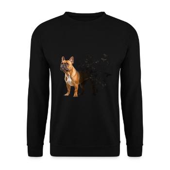 Französische Bulldogge - Unisex Pullover - Schwarz - Vorne - Alina (178cm) & Michal (187cm)