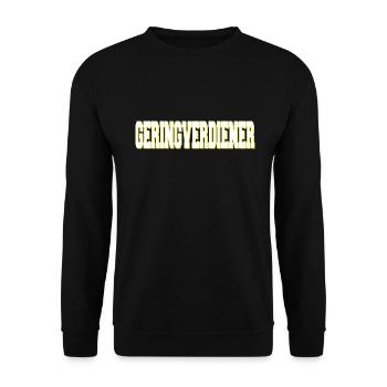 Geringverdiener - Unisex Pullover - Schwarz - Vorne - Alina (178cm) & Michal (187cm)