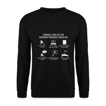Tischtennis lustiges Motiv Geschenkidee Männer - Unisex Pullover - Schwarz - Vorne - Alina (178cm) & Michal (187cm)
