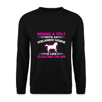 Islandpferd Isländer Tölt Spruch Mädchen süß Shirt - Unisex Pullover - Schwarz - Vorne - Alina (178cm) & Michal (187cm)