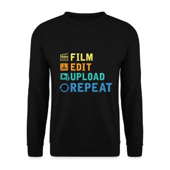 Filmemacher Editor Kameramann Youtuber Filmemacher - Unisex Pullover - Schwarz - Vorne - Alina (178cm) & Michal (187cm)