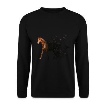 Pferd - Unisex Pullover - Schwarz - Vorne - Alina (178cm) & Michal (187cm)