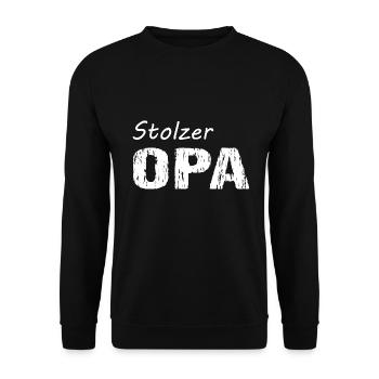 Opa - Unisex Pullover - Schwarz - Vorne - Alina (178cm) & Michal (187cm)
