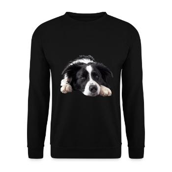 Border Collie - Unisex Sweatshirt - black - Front - Alina (178cm) & Michal (187cm)