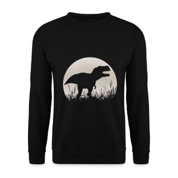 Dinosaur Sunset Vintage Rex - Unisex Sweatshirt - black - Front - Alina (178cm) & Michal (187cm)