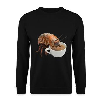 Assel Kaffee - Unisex Pullover - Schwarz - Vorne - Alina (178cm) & Michal (187cm)