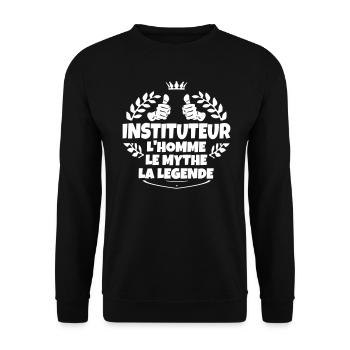 Instituteur l'homme le mythe la legende - Sweat-shirt Unisexe - noir - Devant - Alina (178cm) & Michal (187cm)