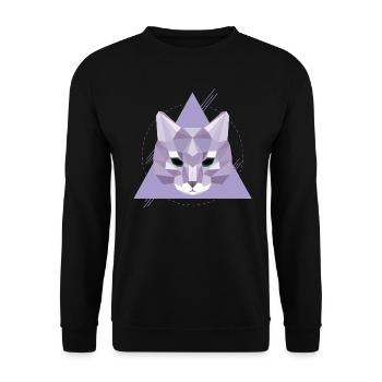 Geometric cat | Low poly cat's head gift - Unisex Sweatshirt - black - Front - Alina (178cm) & Michal (187cm)