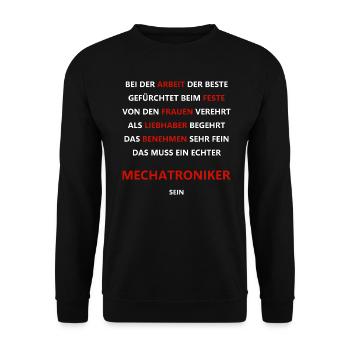 véritable mécatronicien rengaine cadeau de chemise - Sweat-shirt Unisexe - noir - Devant - Alina (178cm) & Michal (187cm)