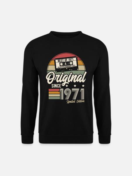 Original seit 1971 Best of '71 Retro Geburtstag - Unisex Pullover - Schwarz
