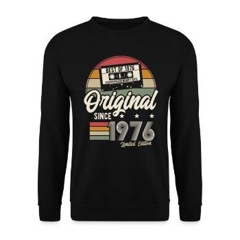 Original since 1976 Vintage Retro Birthday - Unisex Sweatshirt - black - Front - Alina (178cm) & Michal (187cm)