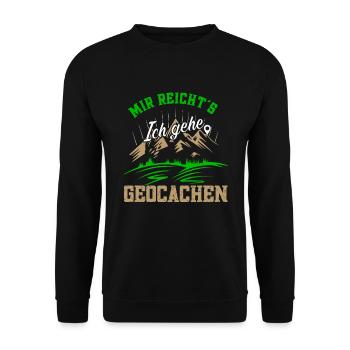 Mir reichts ich geh Geocachen white - Unisex Pullover - Schwarz - Vorne - Alina (178cm) & Michal (187cm)