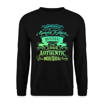 Geburtstag Retro Vintage 1966 - Unisex Pullover - Schwarz - Vorne - Alina (178cm) & Michal (187cm)