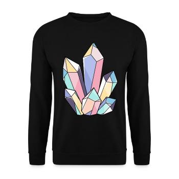 Bunter Kristall Kristall Edelstein Spirituell - Unisex Pullover - Schwarz - Vorne - Alina (178cm) & Michal (187cm)