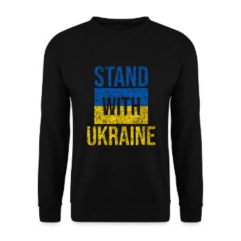 Stand with ukraine grunge - Unisex Sweatshirt - black - Front - Alina (178cm) & Michal (187cm)