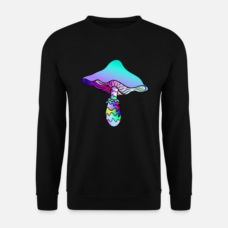 Psychedelischer Pilz - Regenbogen-Pilz - Unisex Pullover - Schwarz