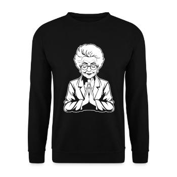 Christian Christianity Granny - Unisex Sweatshirt - black - Front - Alina (178cm) & Michal (187cm)