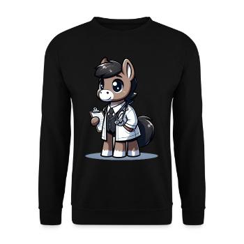 Cute Horse Doctor - Unisex Sweatshirt - black - Front - Alina (178cm) & Michal (187cm)