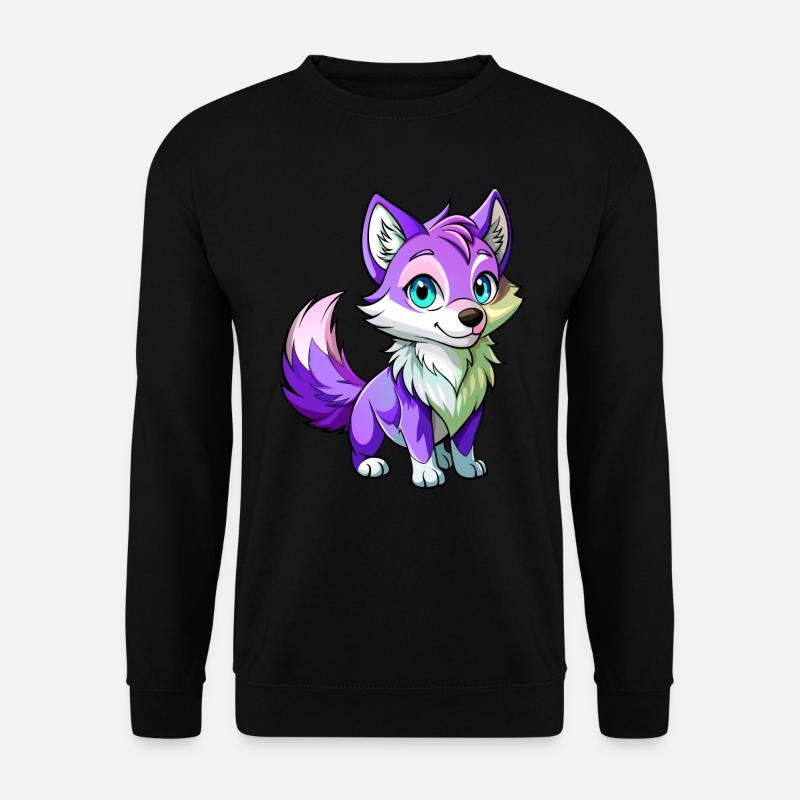 Bébé loup violet - Sweat-shirt Unisexe - noir