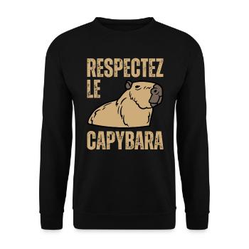 Respectez Le Capybara Ok I Pull Up Capibara Animal - Sweat-shirt Unisexe - noir - Devant - Alina (178cm) & Michal (187cm)