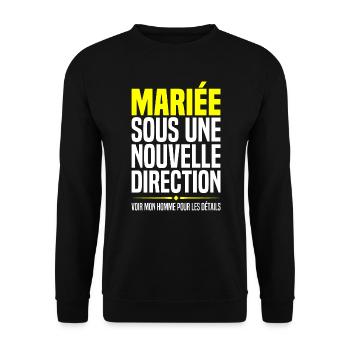 Future Mariée Femme Enterrement Vie Fille Mariage - Sweat-shirt Unisexe - noir - Devant - Alina (178cm) & Michal (187cm)