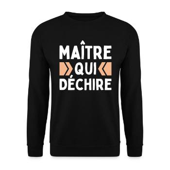 Maître Qui Déchire Remerciements Professeur Homme - Sweat-shirt Unisexe - noir - Devant - Alina (178cm) & Michal (187cm)