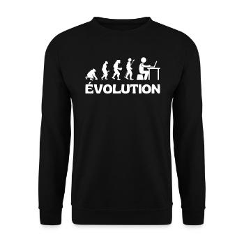 Evolution Geek Évolution Darwin Gaming Jeux Gamer - Sweat-shirt Unisexe - noir - Devant - Alina (178cm) & Michal (187cm)