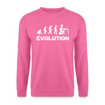 Evolution Geek Évolution Darwin Gaming Jeux Gamer - Sweat-shirt Unisexe - rose - Devant