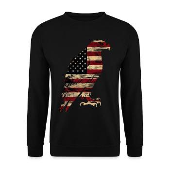 American Flag Eagle Silhouette American Heritage 2 - Unisex Sweatshirt - black - Front - Alina (178cm) & Michal (187cm)