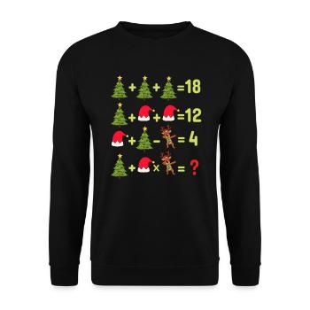 Ordre des opérations de Noël Professeur de mathématiques de Noël - Sweat-shirt Unisexe - noir - Devant - Alina (178cm) & Michal (187cm)