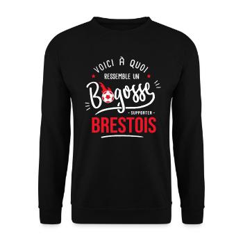 Brest Brestois bogosse supporter football brestois - Sweat-shirt Unisexe - noir - Devant - Alina (178cm) & Michal (187cm)