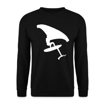 Wingsurfer dynamique sur l’eau - Sweat-shirt Unisexe - noir - Devant - Alina (178cm) & Michal (187cm)