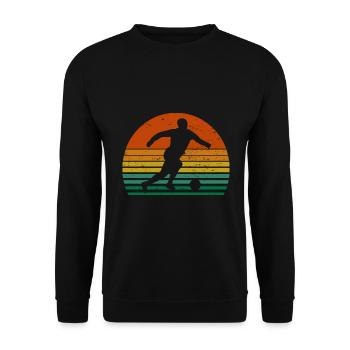 Fussball vintage sunset - Unisex Pullover - Schwarz - Vorne - Alina (178cm) & Michal (187cm)