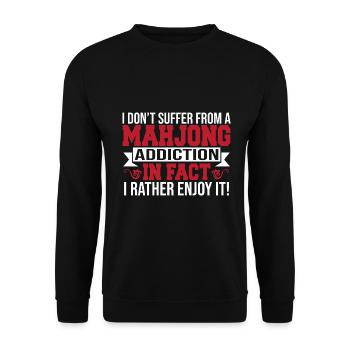 Cadeau pour les fans de Mahjong - Sweat-shirt Unisexe - noir - Devant - Alina (178cm) & Michal (187cm)