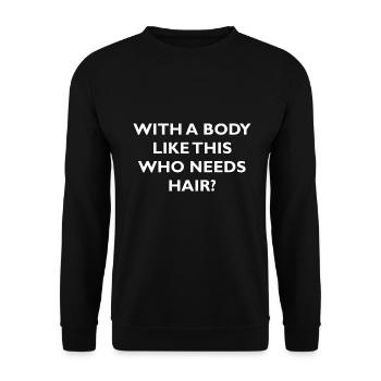 Vatertag Papa Glatze Geschenk Männer lustig Humor - Unisex Pullover - Schwarz - Vorne - Alina (178cm) & Michal (187cm)