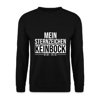 Mein Sternzeichen Keinbock - Unisex Pullover - Schwarz - Vorne - Alina (178cm) & Michal (187cm)
