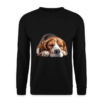 Beagle - Unisex Pullover - Schwarz - Vorne - Alina (178cm) & Michal (187cm)