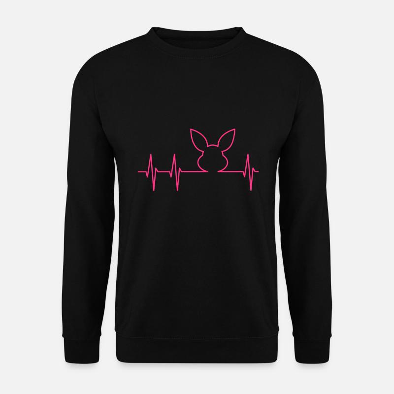 ECG and rabbit head - Unisex Sweatshirt - black