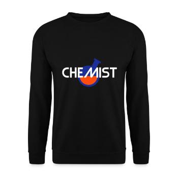 Chemist (inclined round flask with liquid) - Unisex Sweatshirt - black - Front - Alina (178cm) & Michal (187cm)
