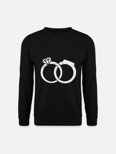 2 Anillos Compromiso Casado Regalo de Bodas - Sudadera unisex - negro