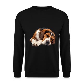 American Foxhound - Unisex Pullover - Schwarz - Vorne - Alina (178cm) & Michal (187cm)
